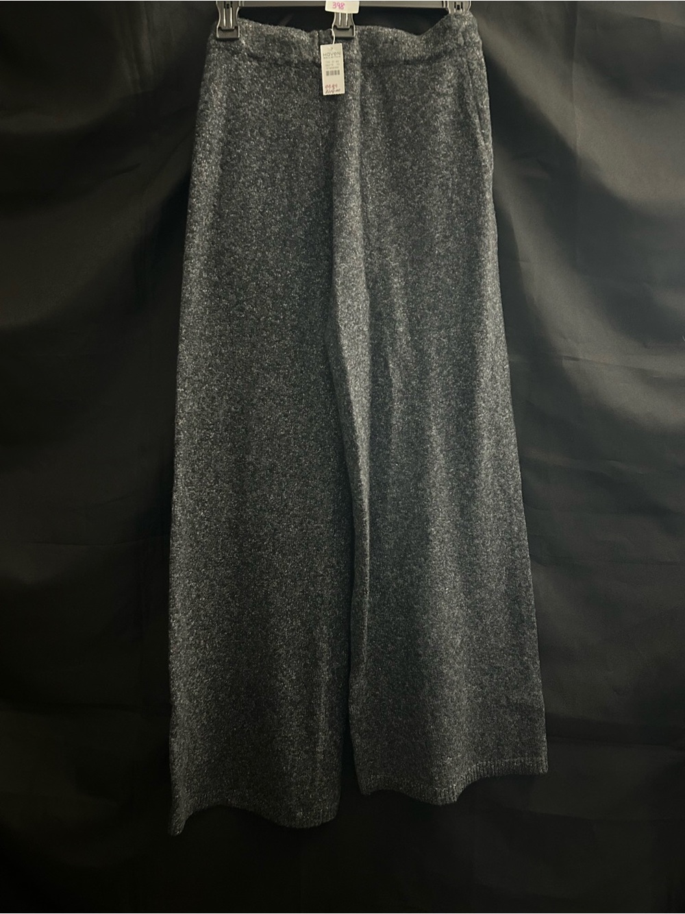 Haven Well Within Organic Cotton Wide-Leg Knit Pants Dark Gray SM NWT